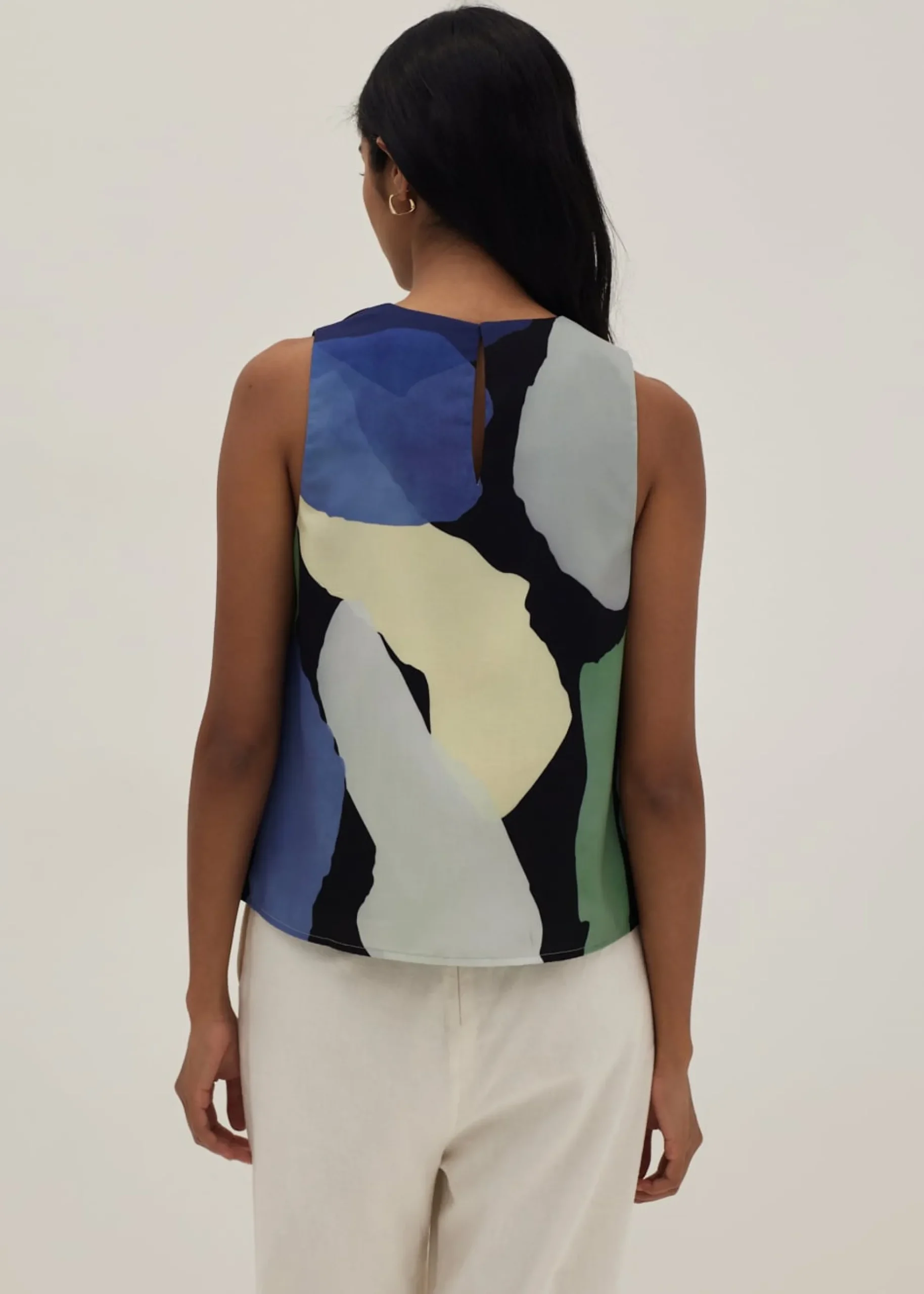 Kamila Pleat Shell Top in Joyous Affair