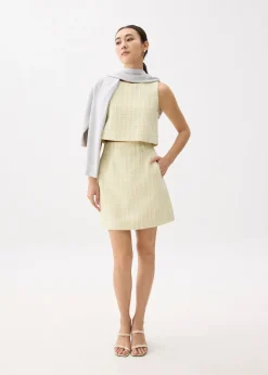 Kaori Elastic Tweed Mini Skirt