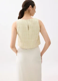 Kaori Tweed Crop Shell Top