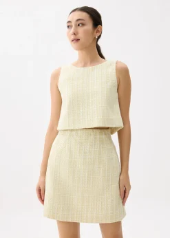 Kaori Tweed Crop Shell Top