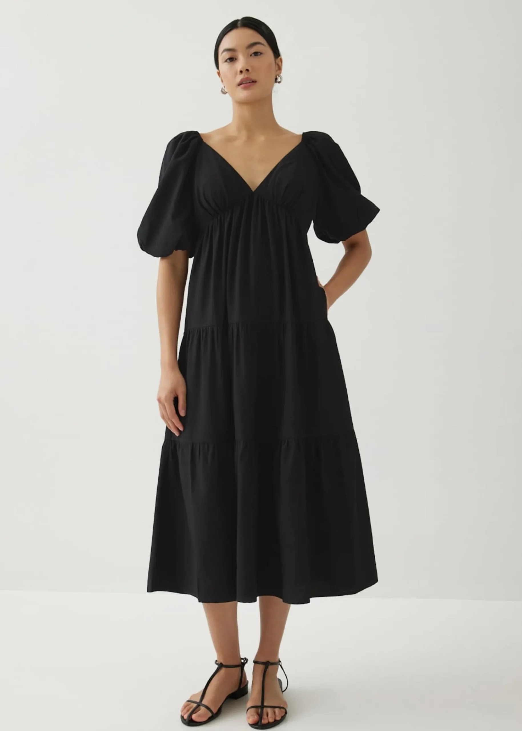 Katrine Padded Tiered Maxi Dress