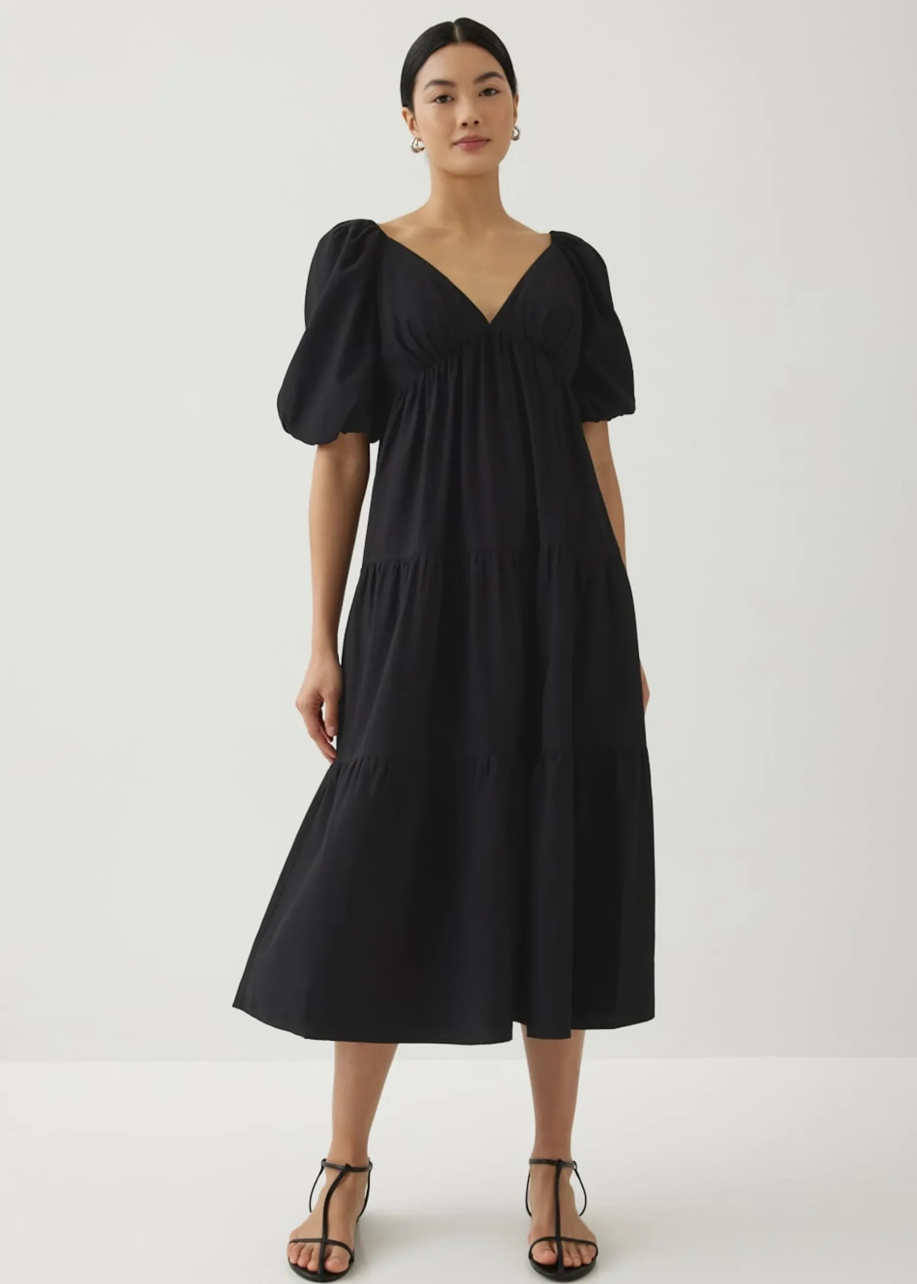 Katrine Padded Tiered Maxi Dress