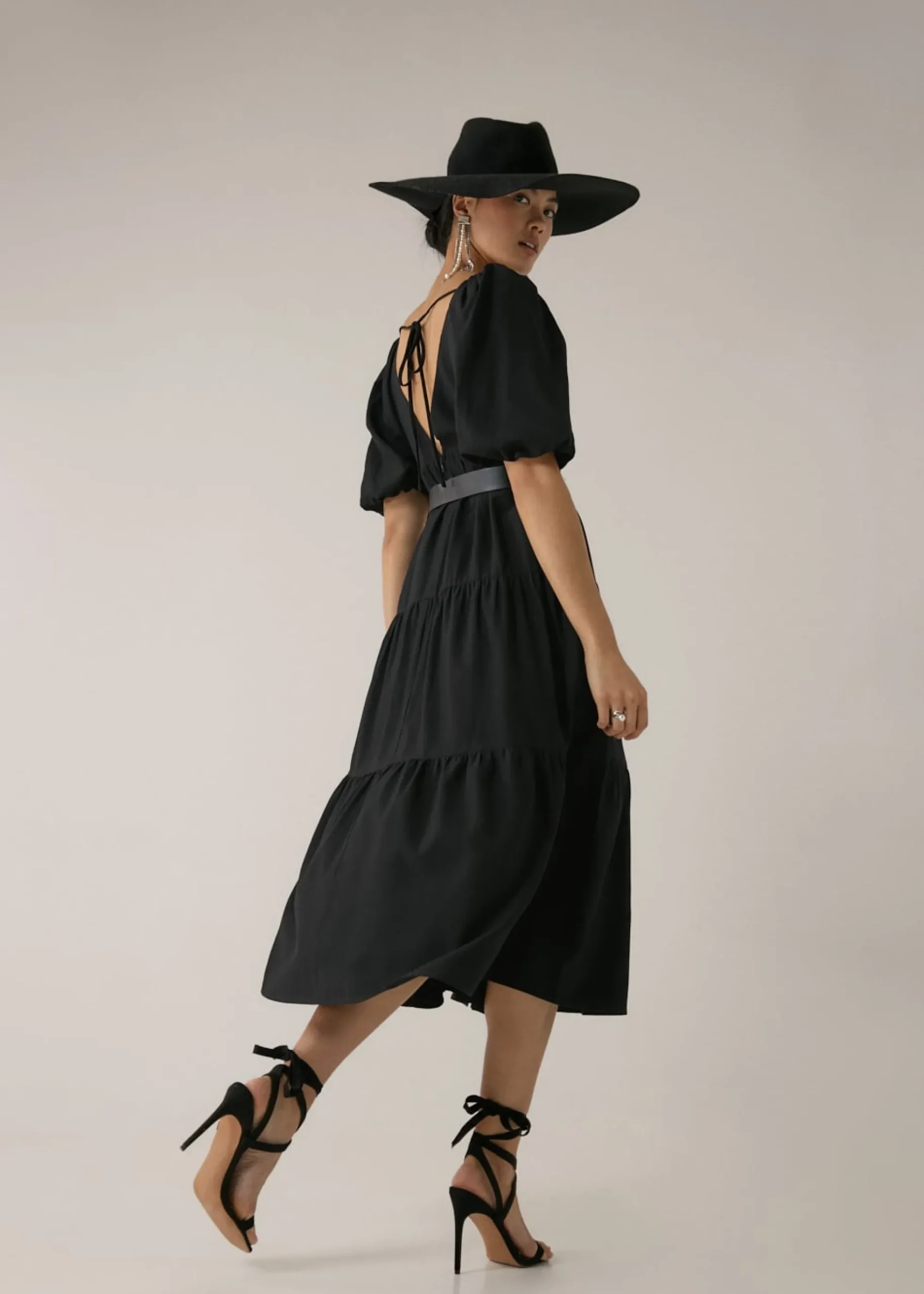 Katrine Padded Tiered Maxi Dress