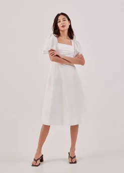 Kavena Textured Pleat Front Dress