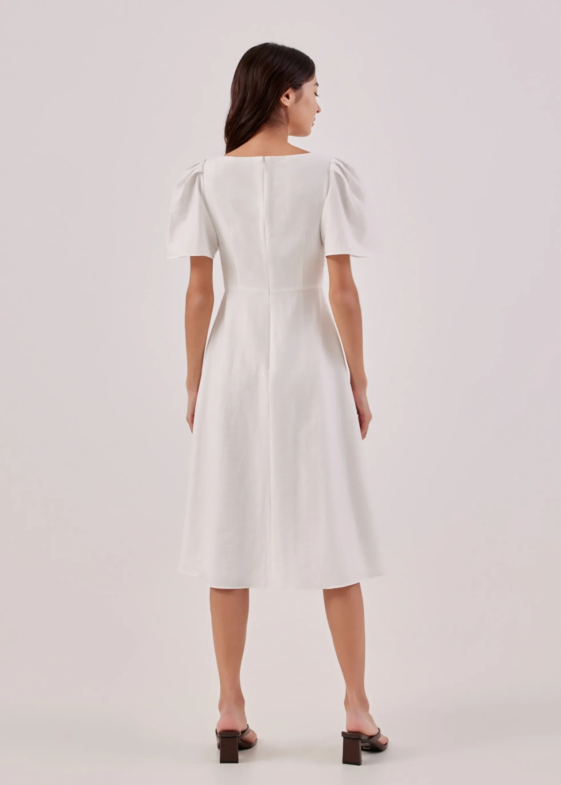 Kavena Textured Pleat Front Dress