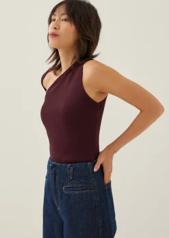Kaylee Fitted Asymmetric Knit Top