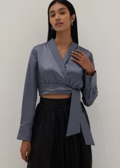 Kehlani Wrap Front Sash Tie Top