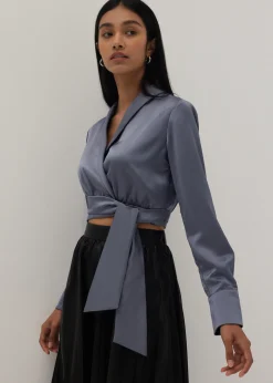 Kehlani Wrap Front Sash Tie Top