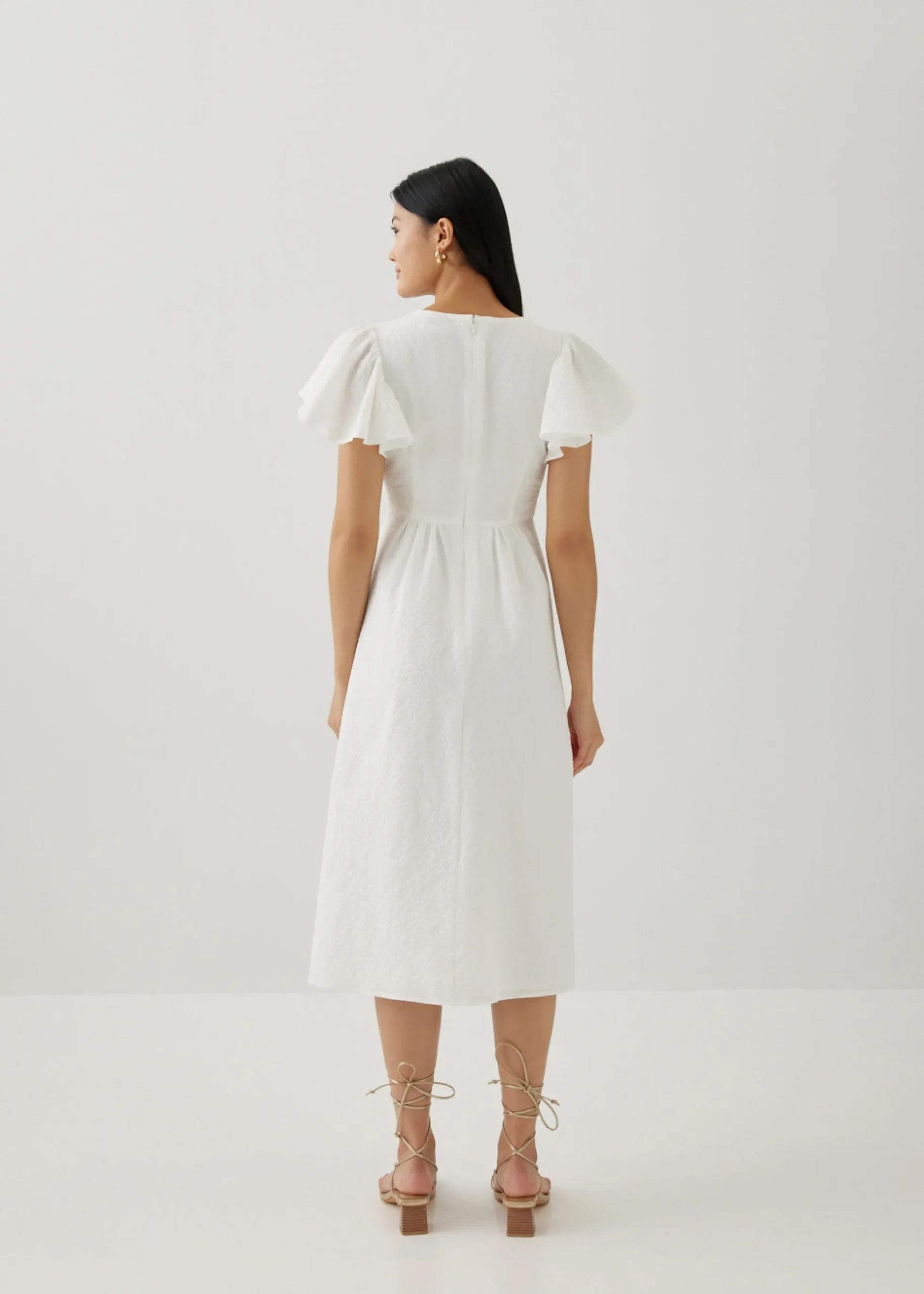 Keira Textured Fit & Flare Midi Dress