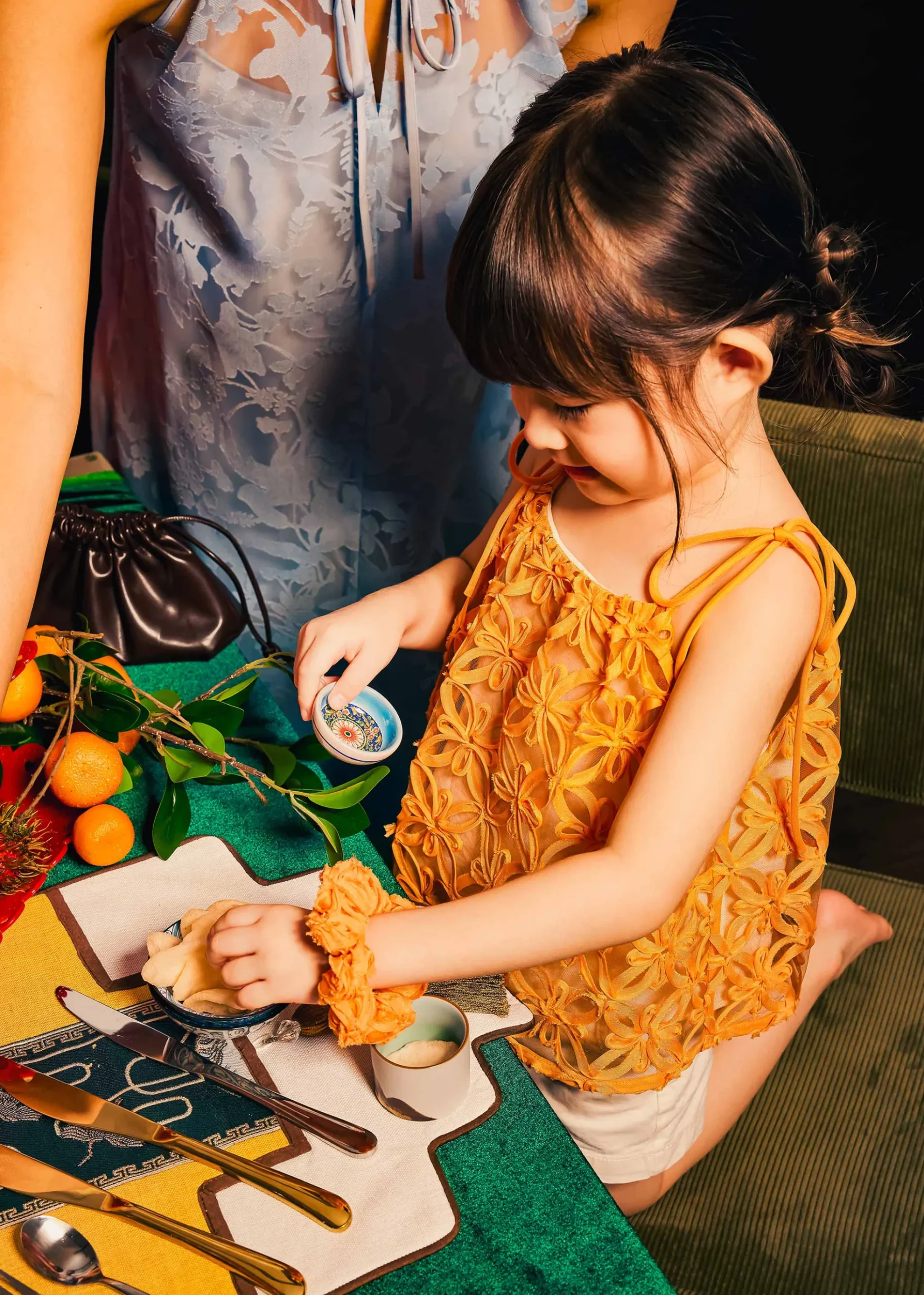 Kids' Lace Trapeze Tie Shoulder Top