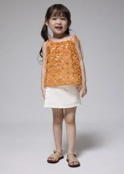 Kids' Lace Trapeze Tie Shoulder Top