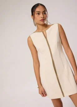 Kimi Contrast Piping Notch A-line Mini Dress