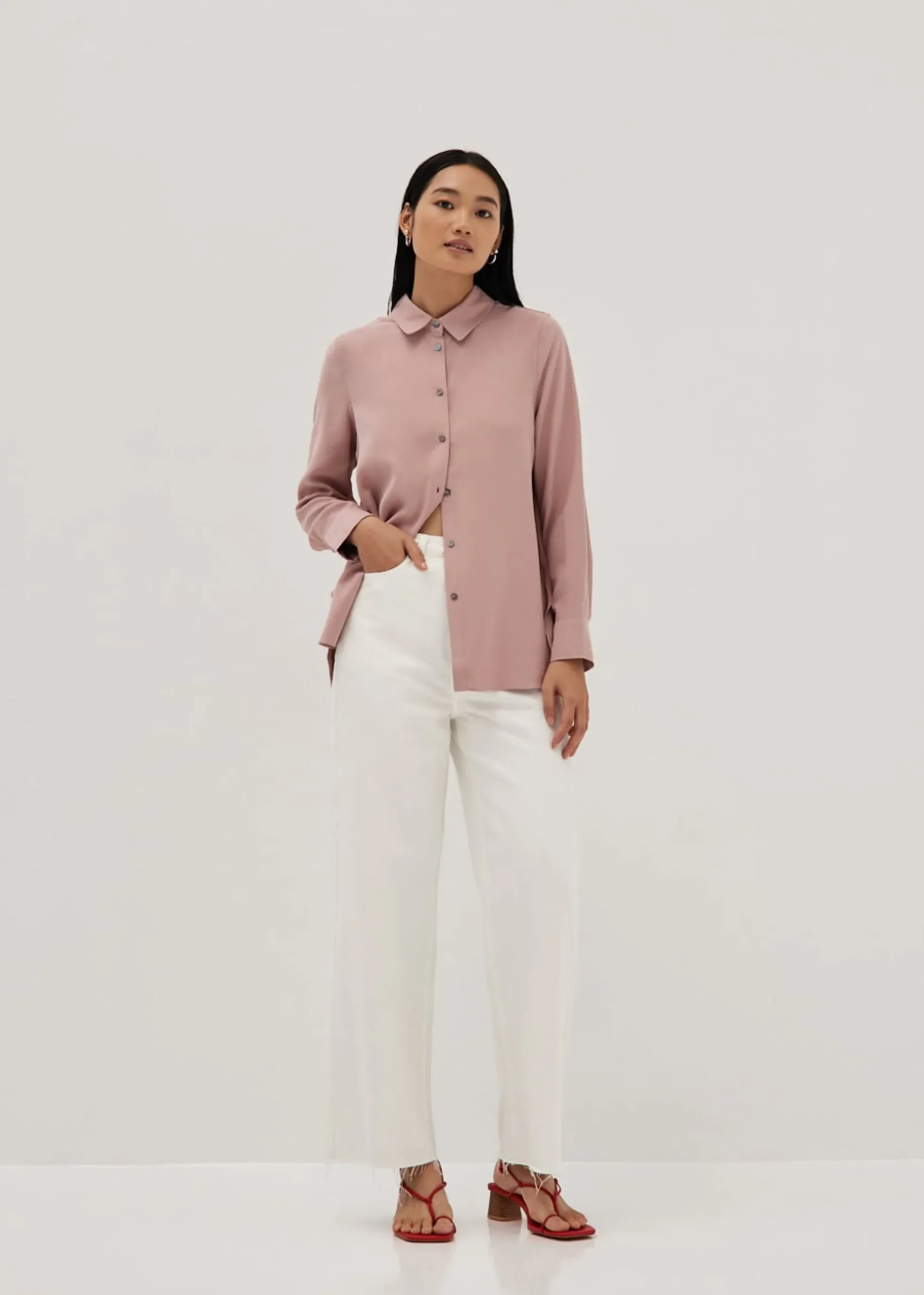 Kinslee Cuffed Sleeve Button Down Shirt