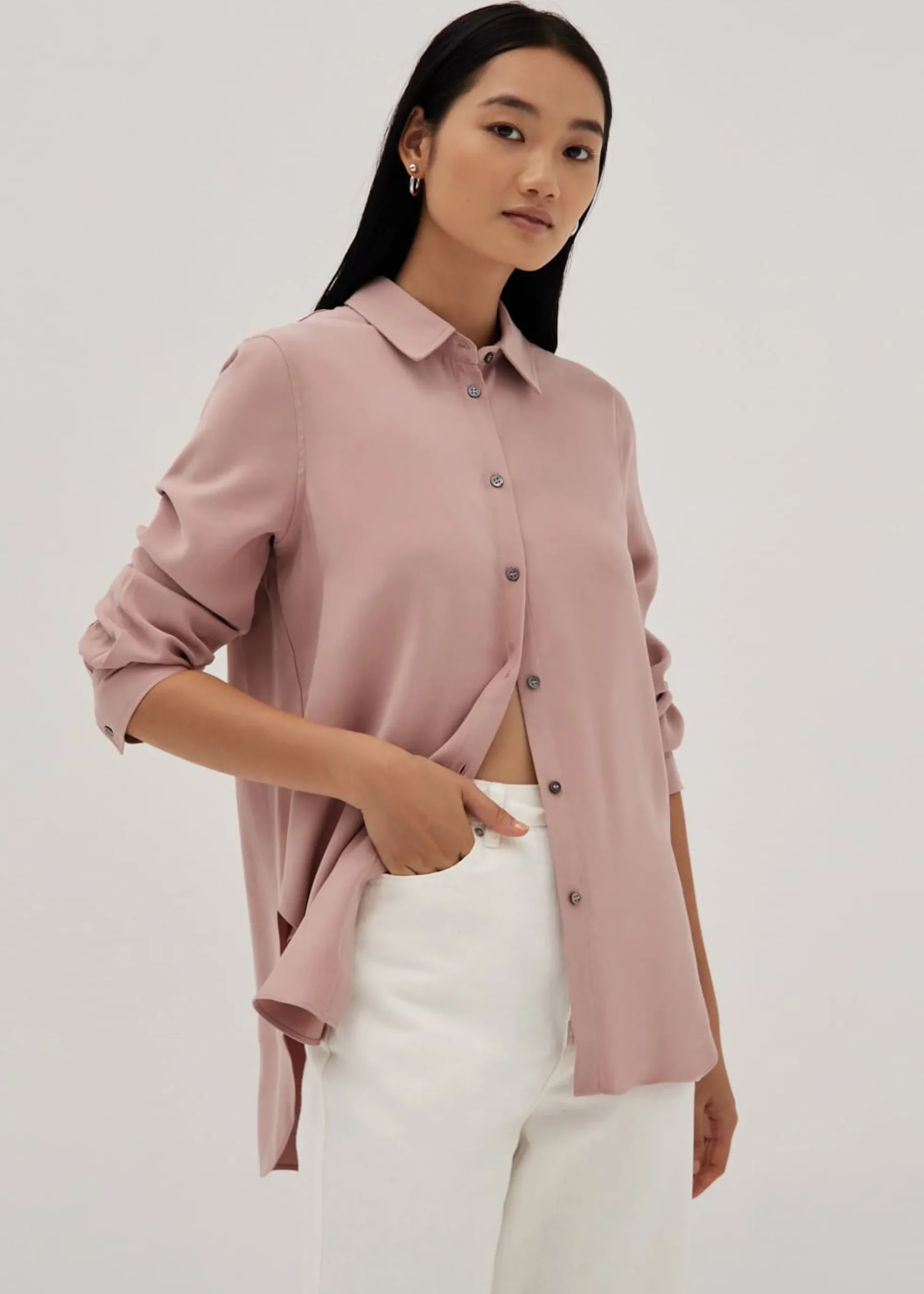 Kinslee Cuffed Sleeve Button Down Shirt