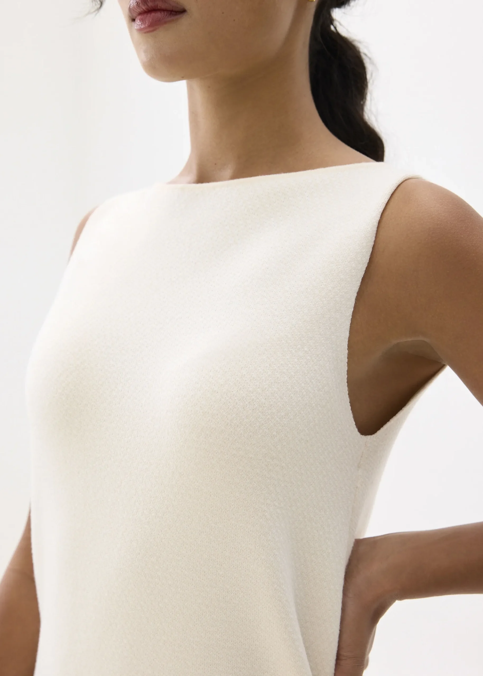 Knit Boat Neck Shift Mini Dress