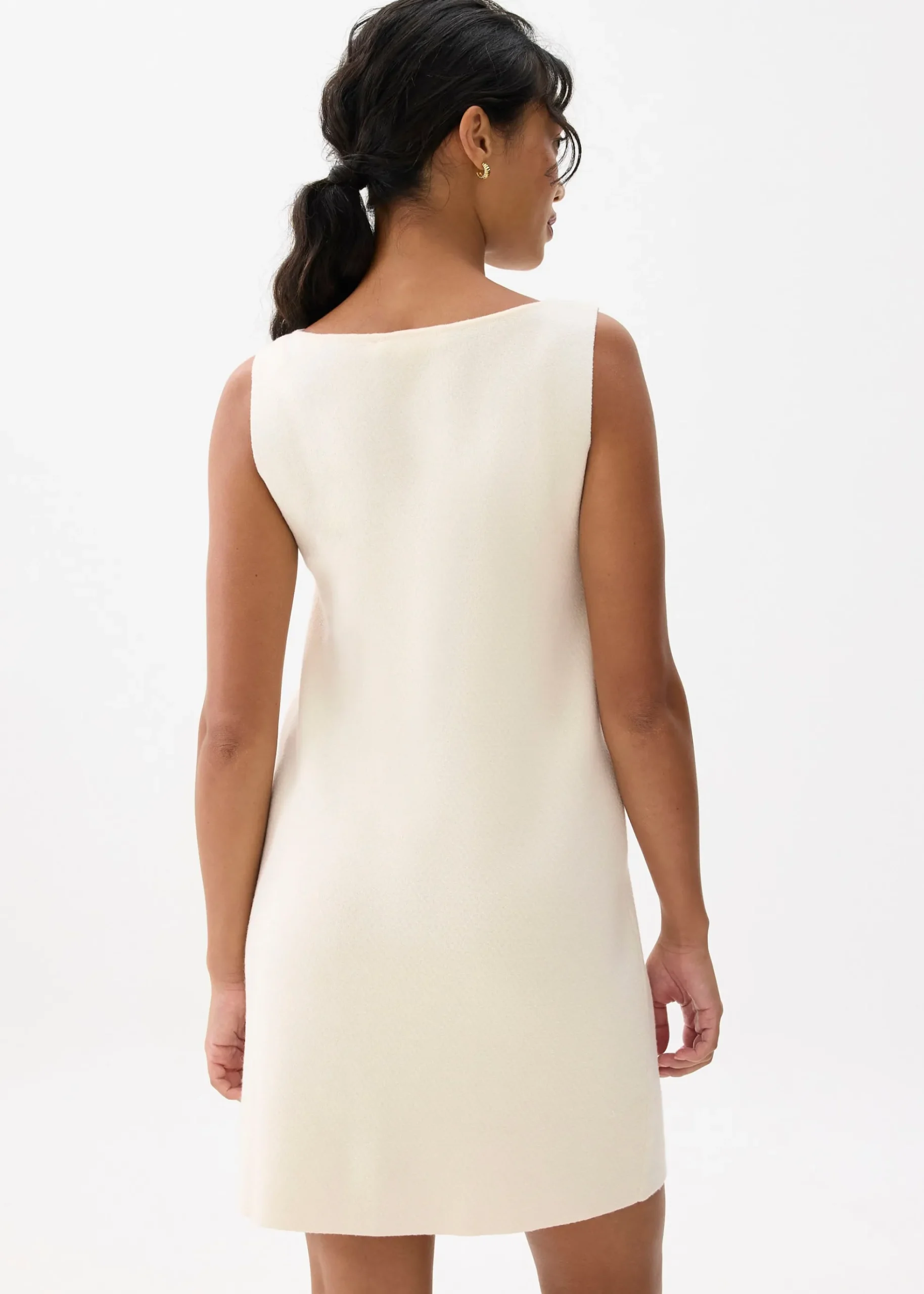 Knit Boat Neck Shift Mini Dress