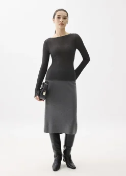 Knit Fitted Flare Sleeve Top