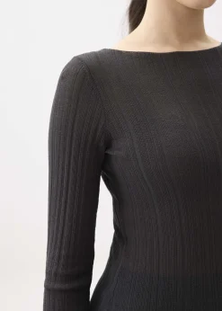 Knit Fitted Flare Sleeve Top