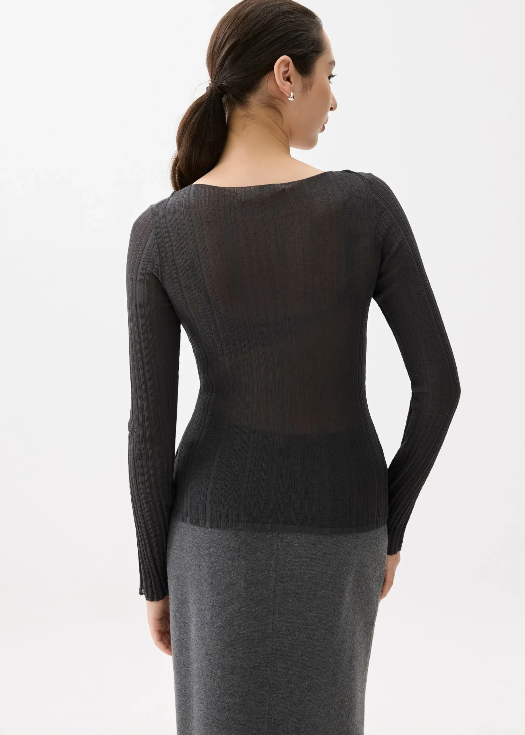 Knit Fitted Flare Sleeve Top