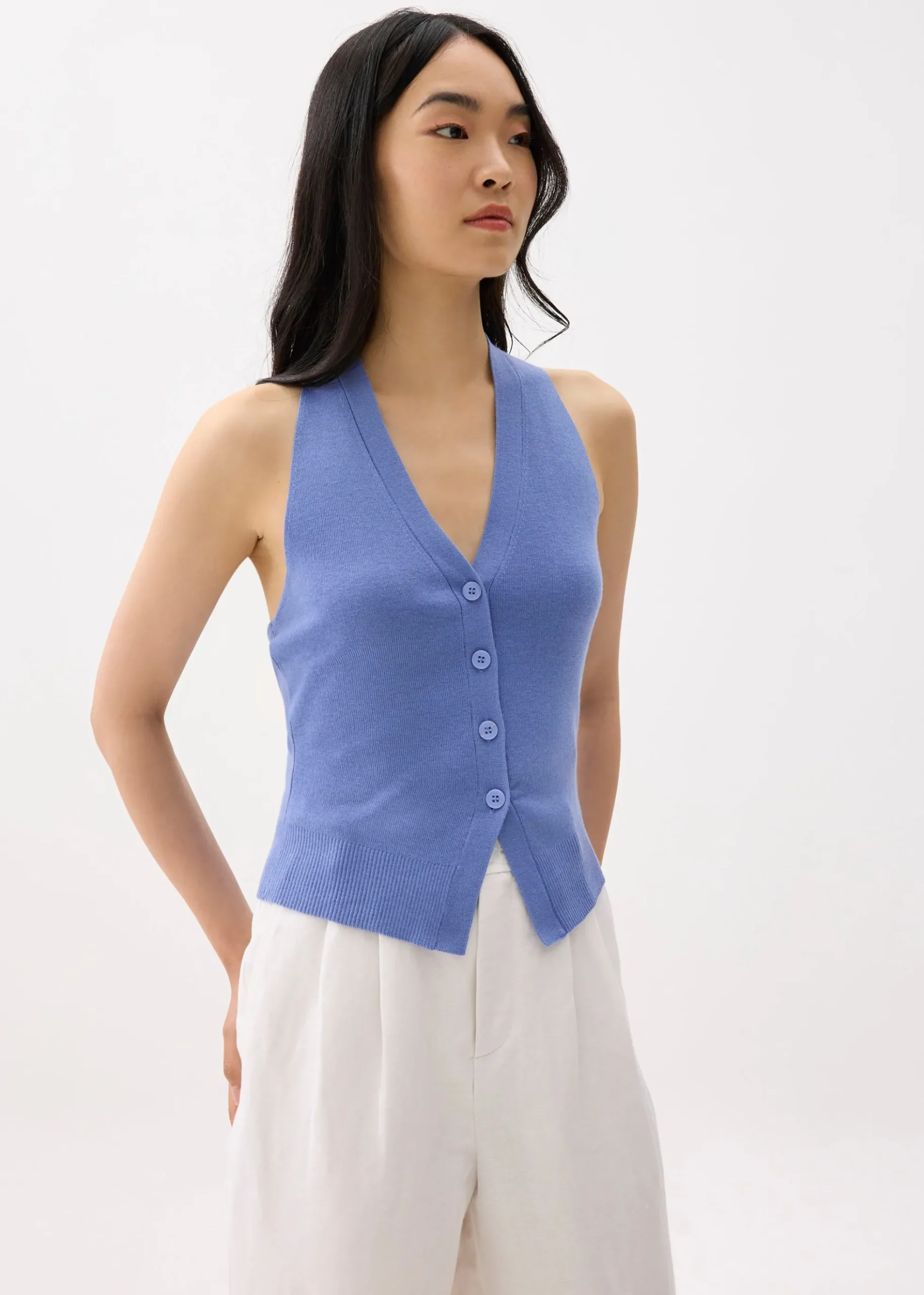 Knit Fitted Halter Neck Top