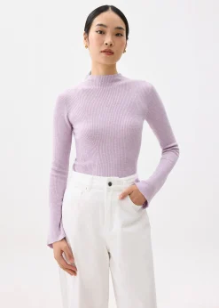 Knit Fitted High Neck Top