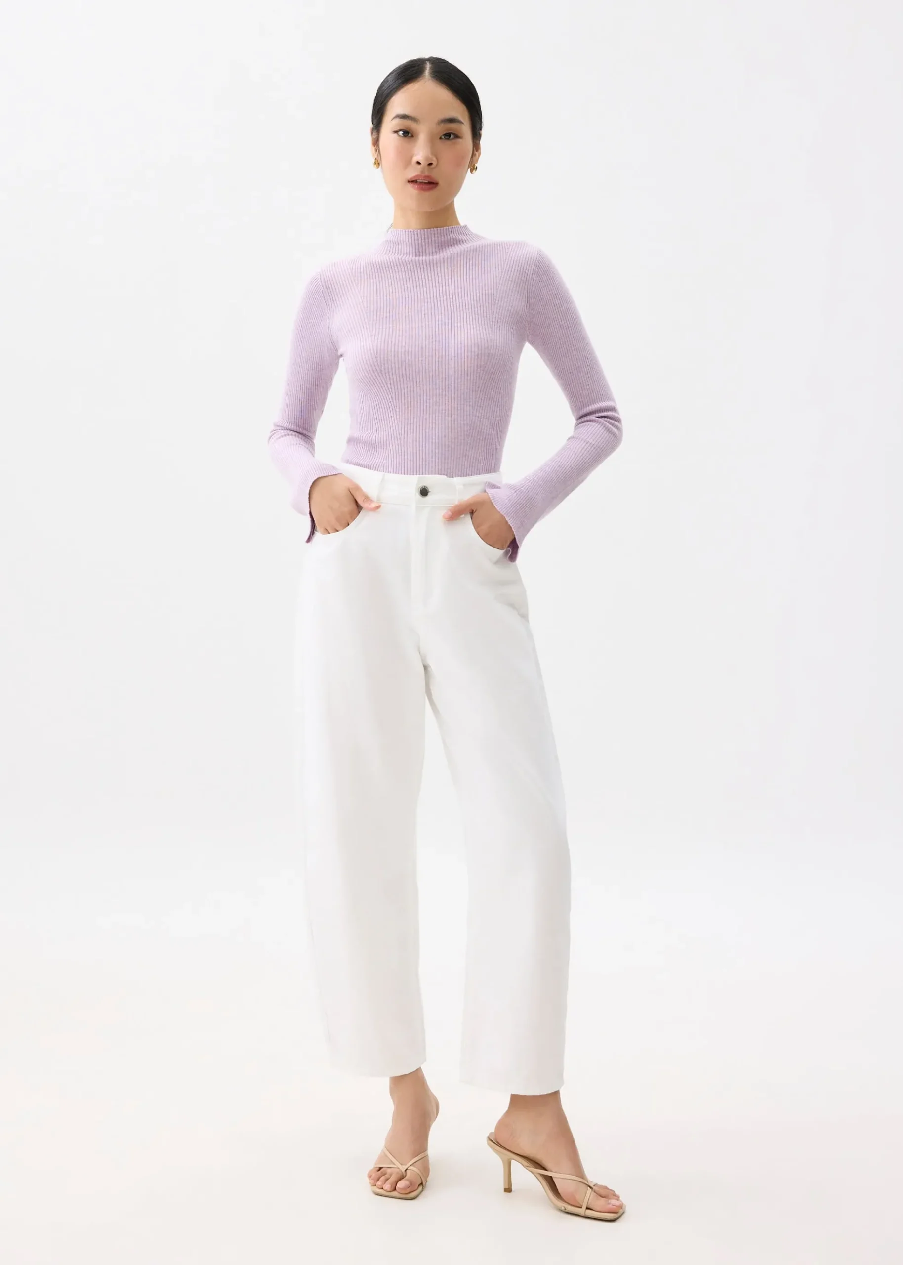 Knit Fitted High Neck Top