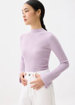 Knit Fitted High Neck Top