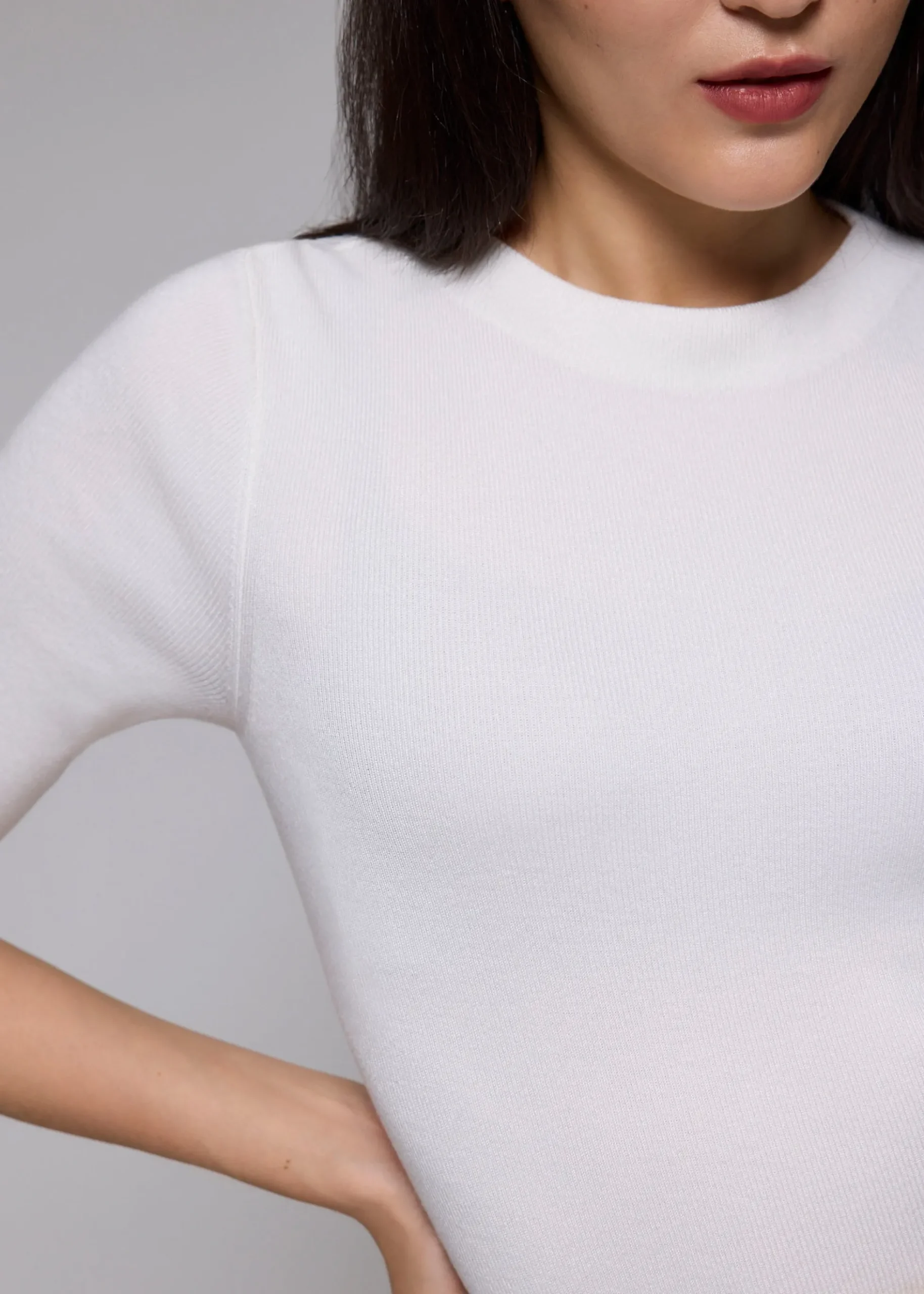 Knit Fitted Mock Neck Top