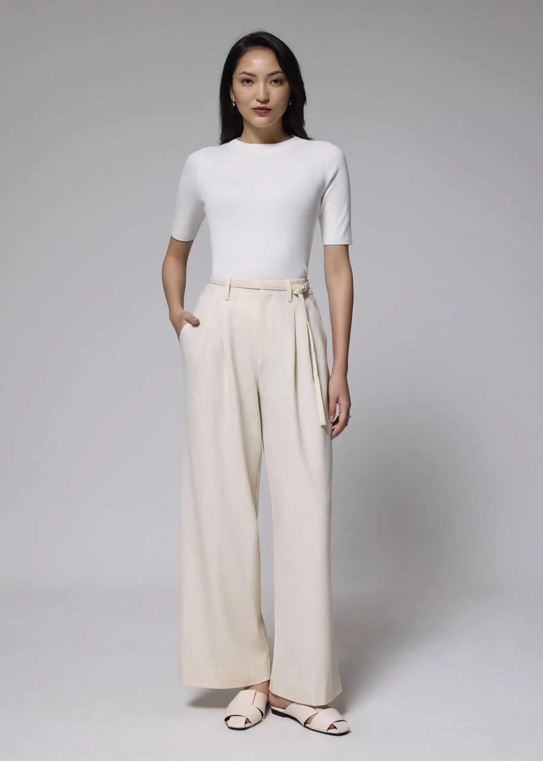 Knit Fitted Mock Neck Top