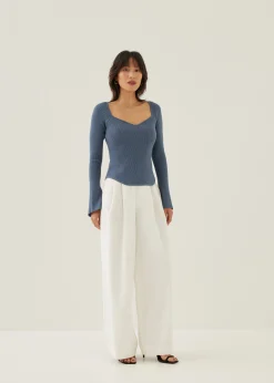 Knit Fitted Sweetheart Top