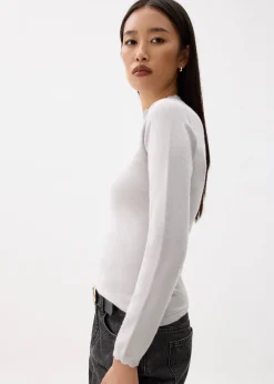 Knit High Neck Scallop Top