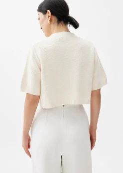 Knit Round Neck Crop Blouse