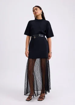 Knit Round Neck Shift Mini Dress