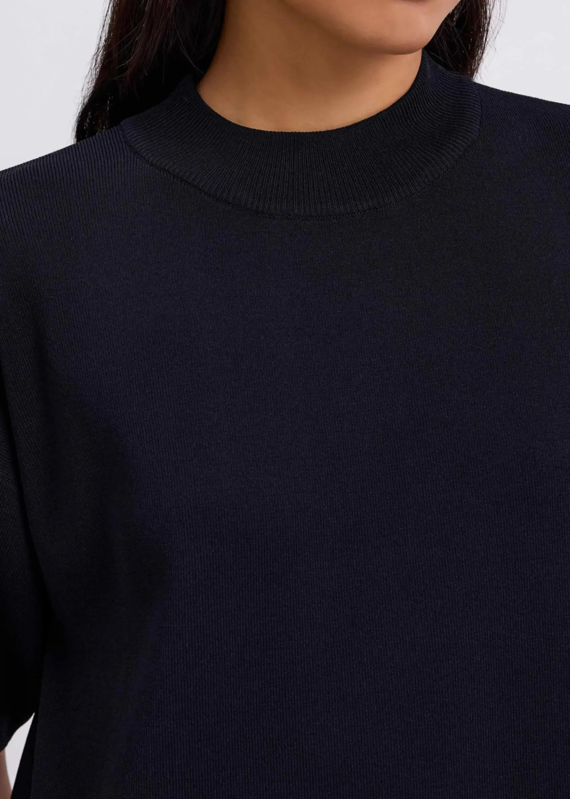 Knit Round Neck Shift Mini Dress