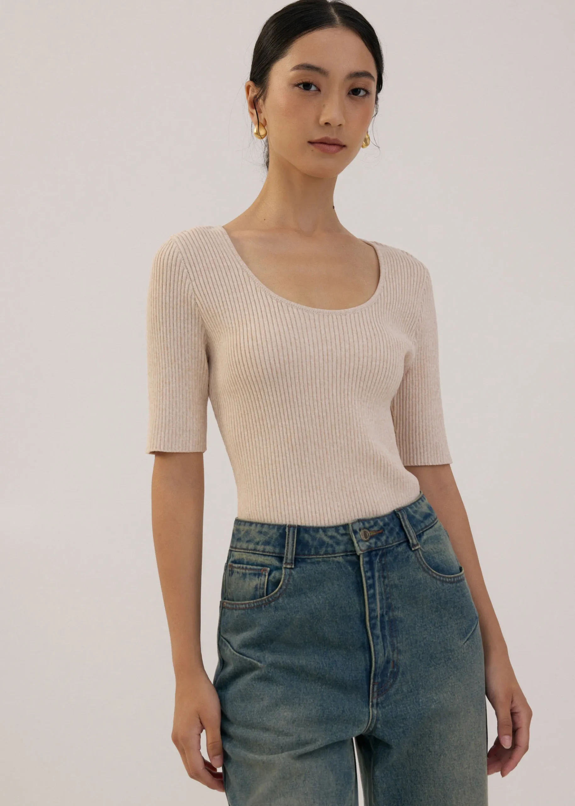 Knit Scoop Neck Top