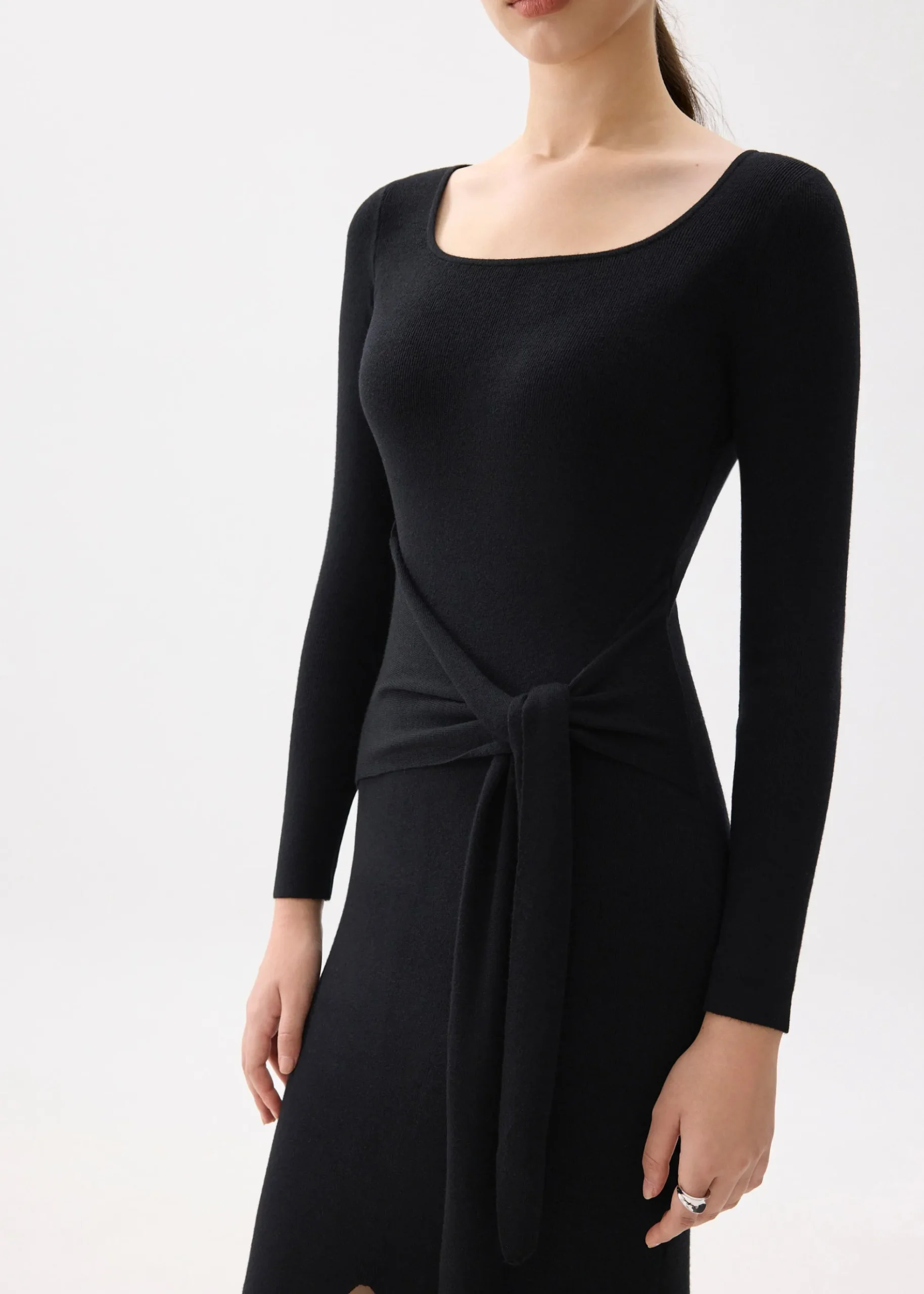 Knit Square Neck Bodycon Midaxi Dress