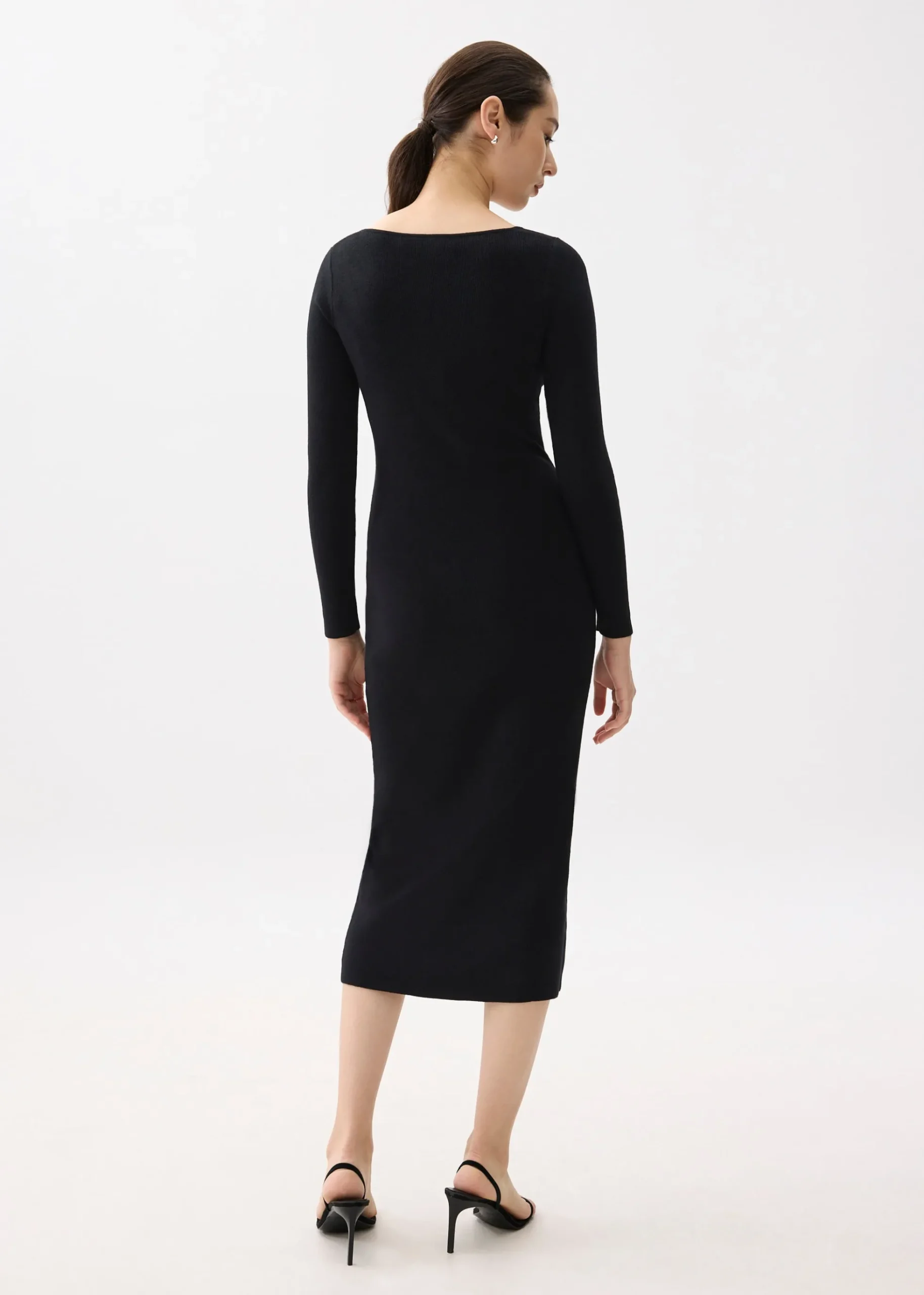 Knit Square Neck Bodycon Midaxi Dress