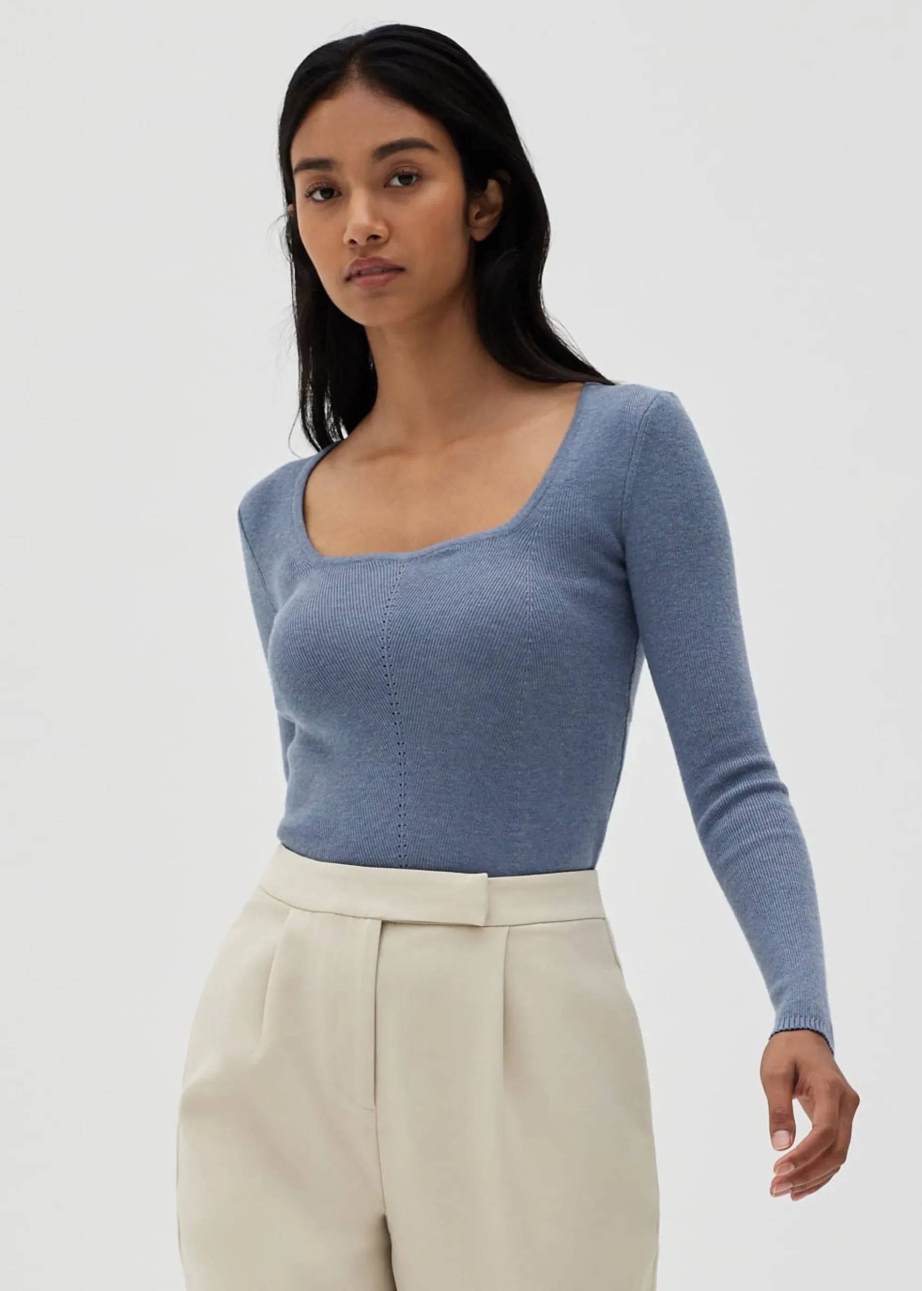 Knit Sweetheart Fitted Top