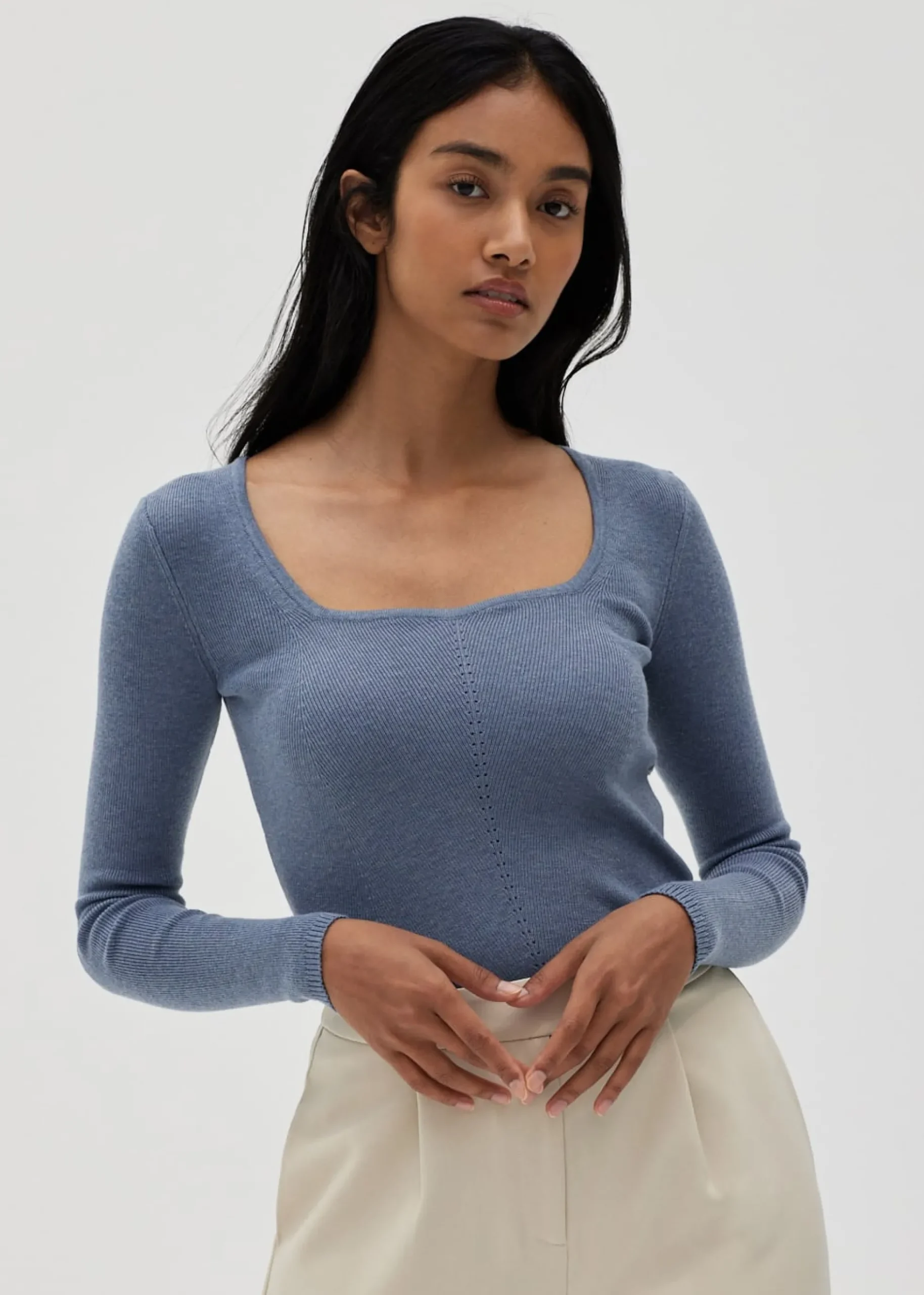 Knit Sweetheart Fitted Top