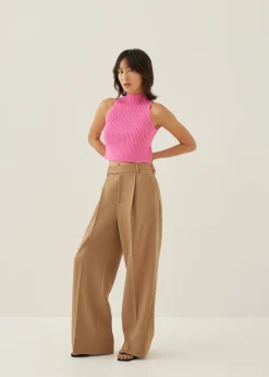 Knit Turtleneck Crop Tank Top
