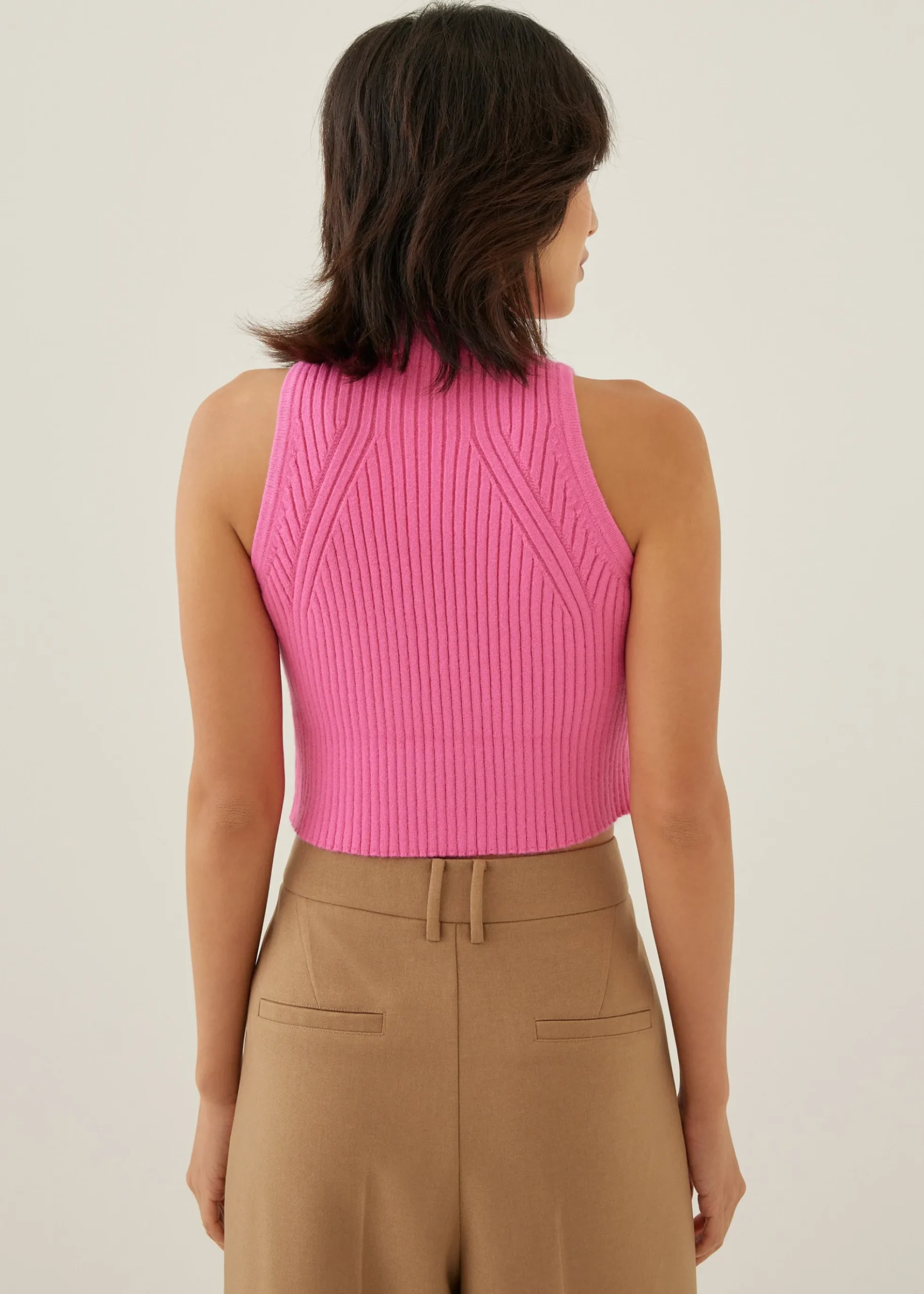 Knit Turtleneck Crop Tank Top