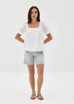 Kollyn Babydoll Puff Sleeve Top