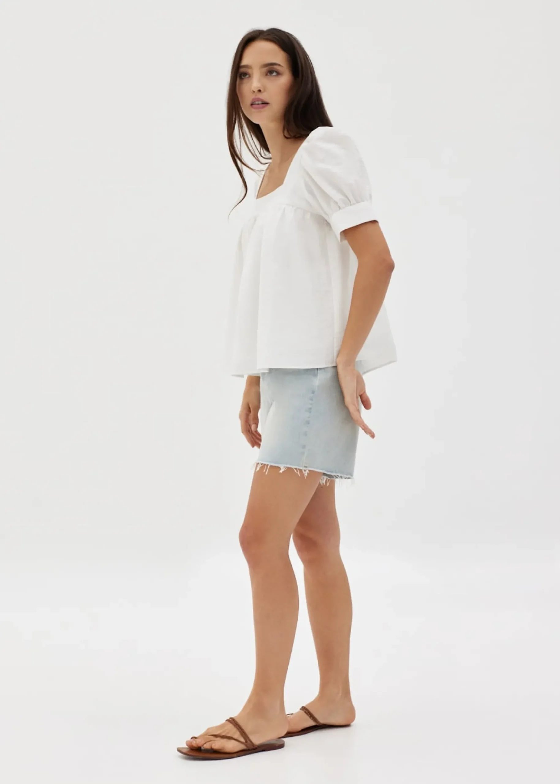 Kollyn Babydoll Puff Sleeve Top