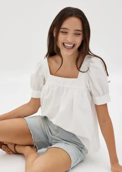 Kollyn Babydoll Puff Sleeve Top