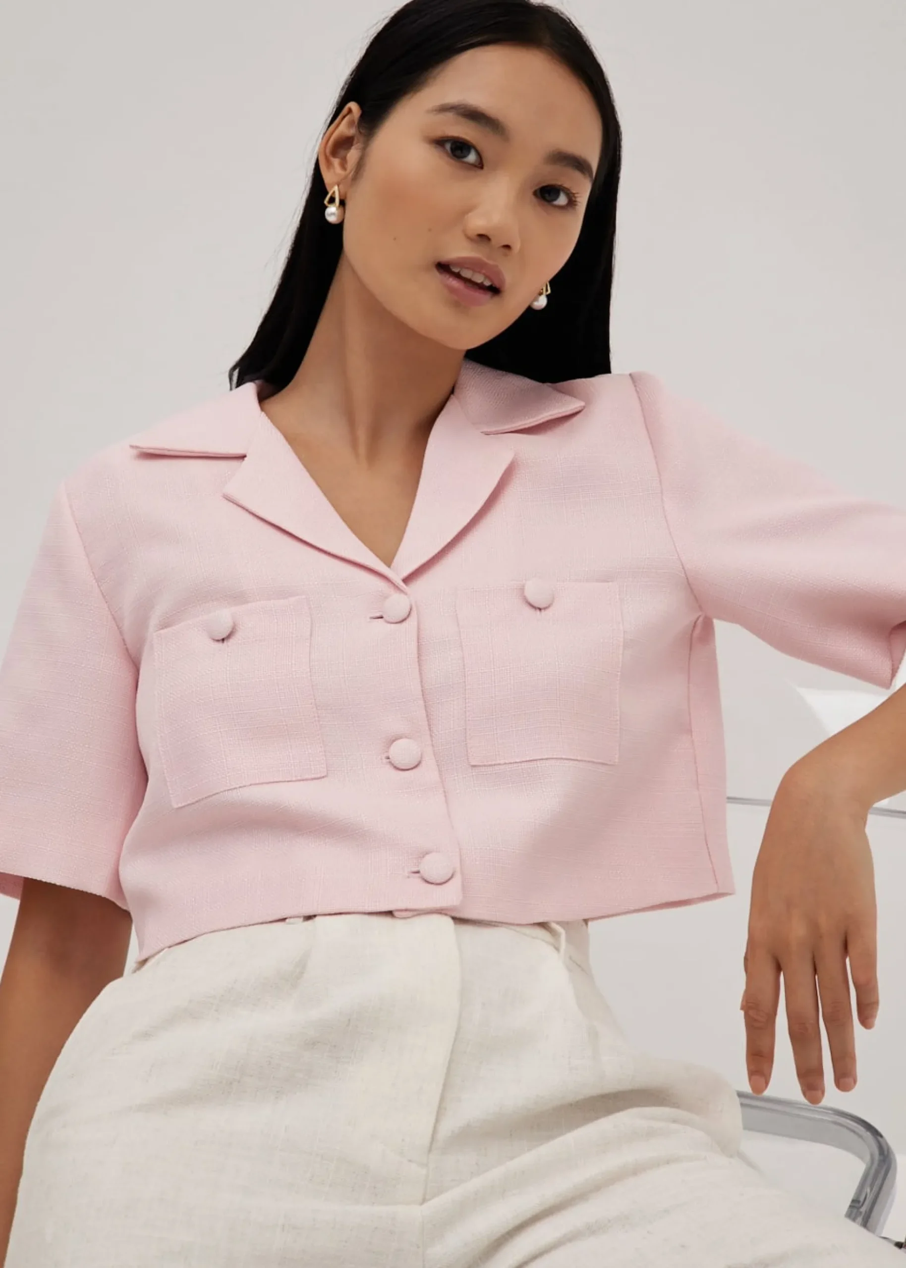 Krecia Tweed Tailored Collared Outer