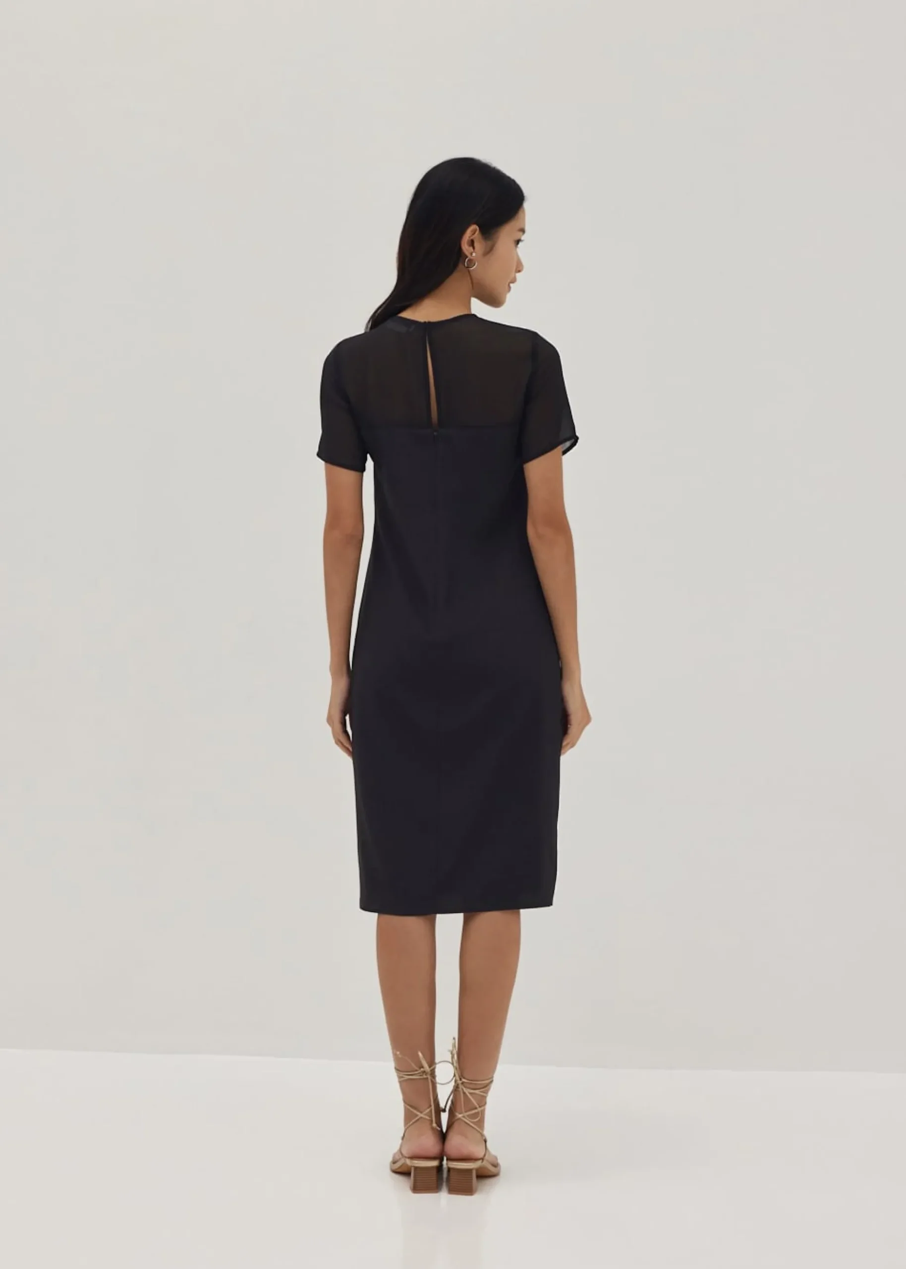 Kristen Round Neck Column Midi Dress