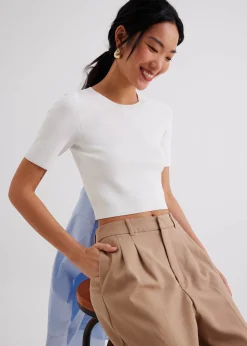 Kyle Knit Round Neck Crop Top