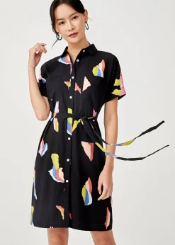 Kyleigh Printed Button-down Shirt Dress