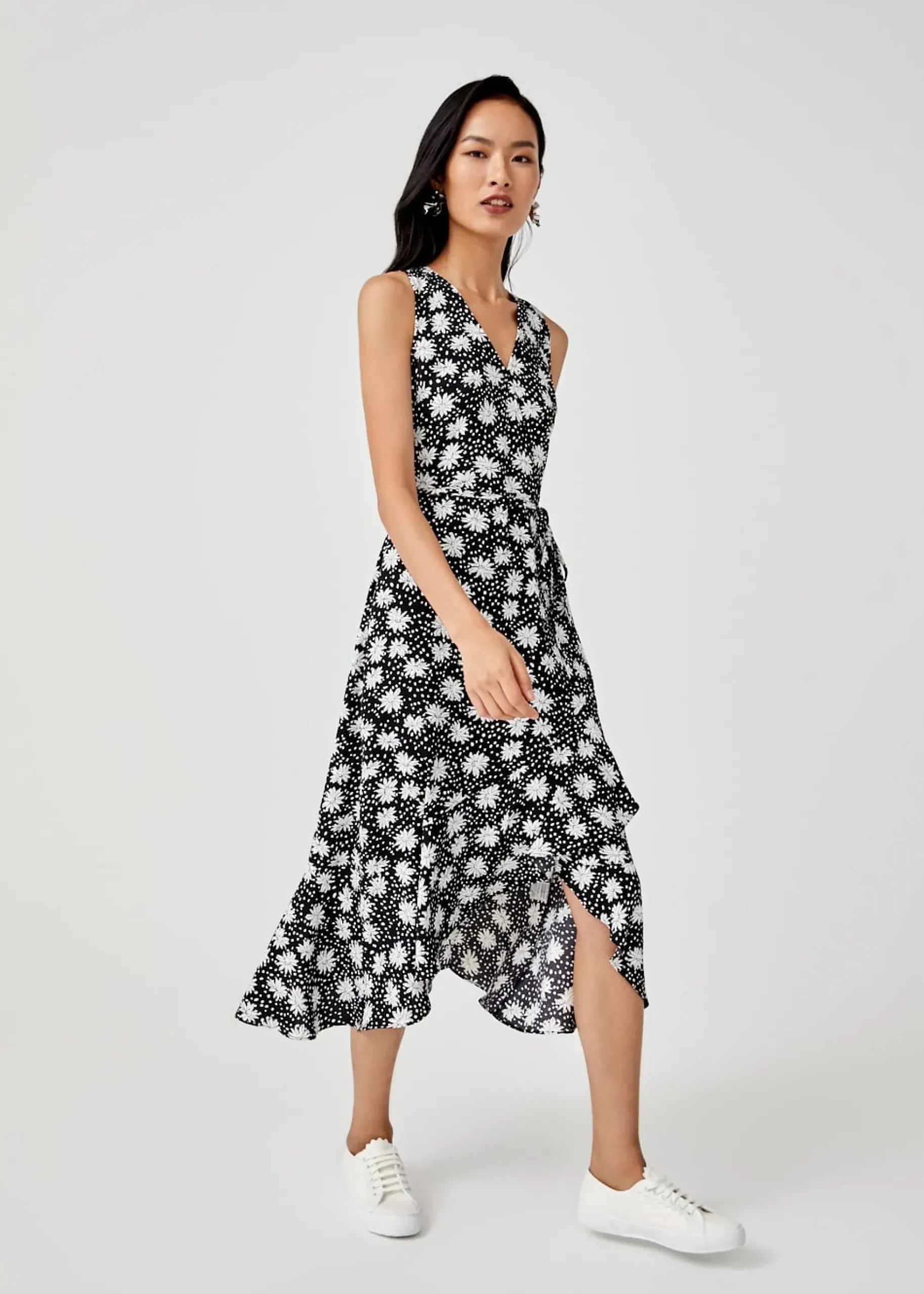 Kylie Ruffle Hem Wrap Dress