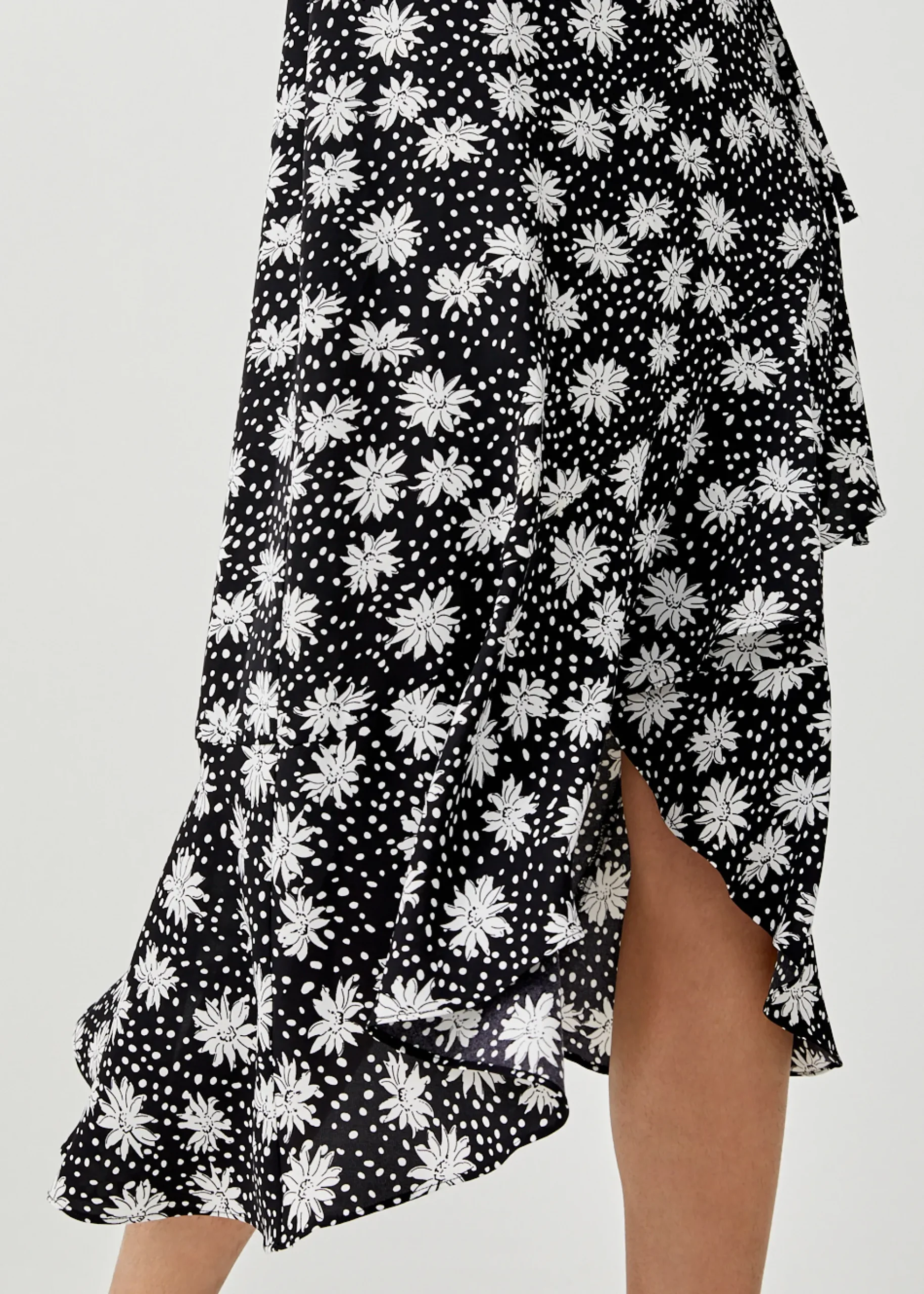 Kylie Ruffle Hem Wrap Dress
